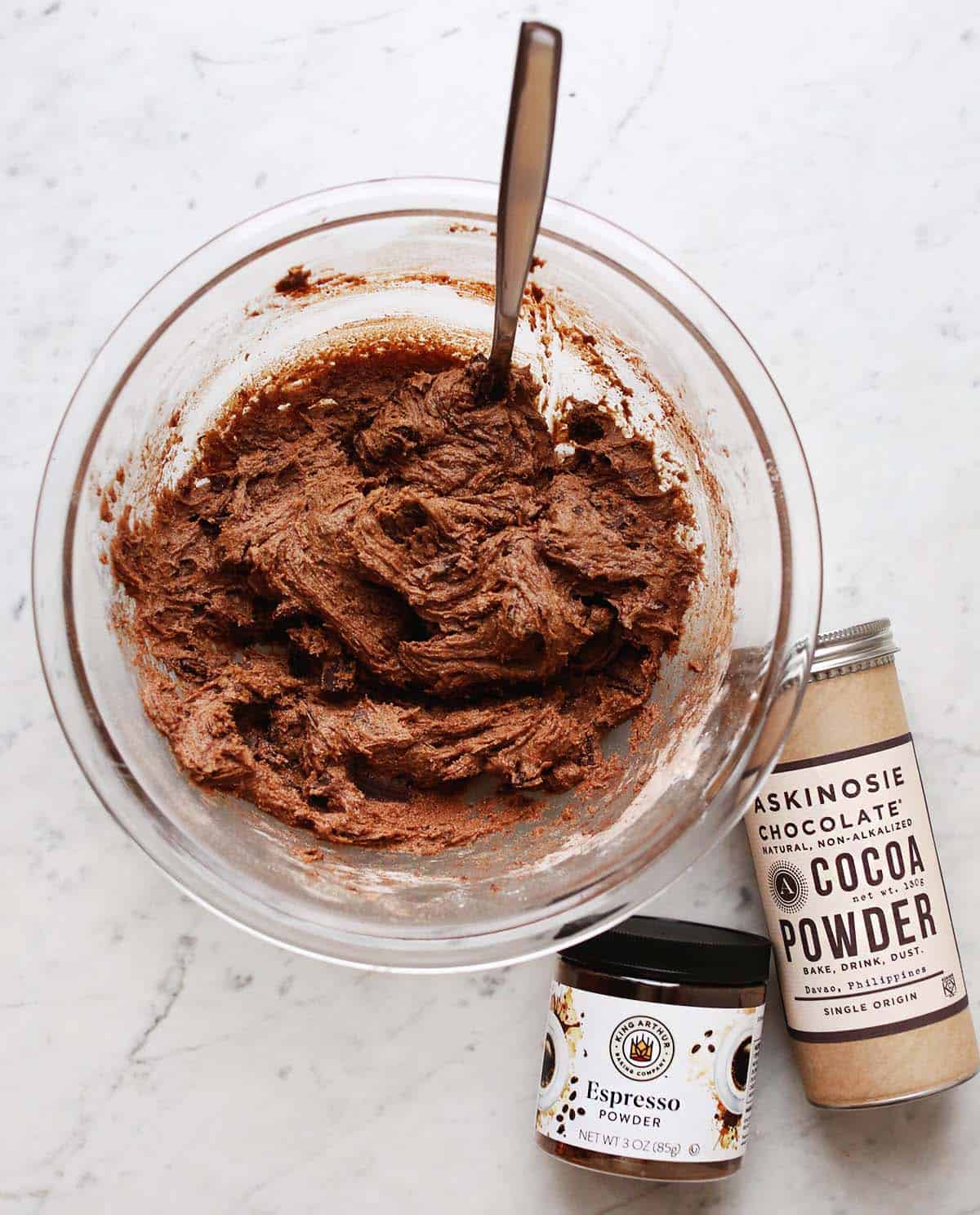cookie batter in mixing bowl